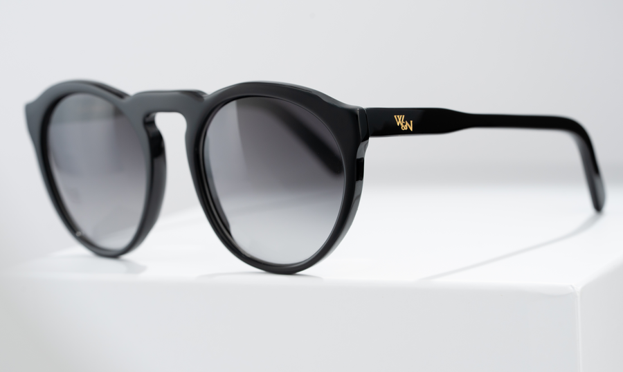 Wink & Nod Roma sunglasses in Classic Black — handcrafted Italian acetate frame, photo 1 of 3