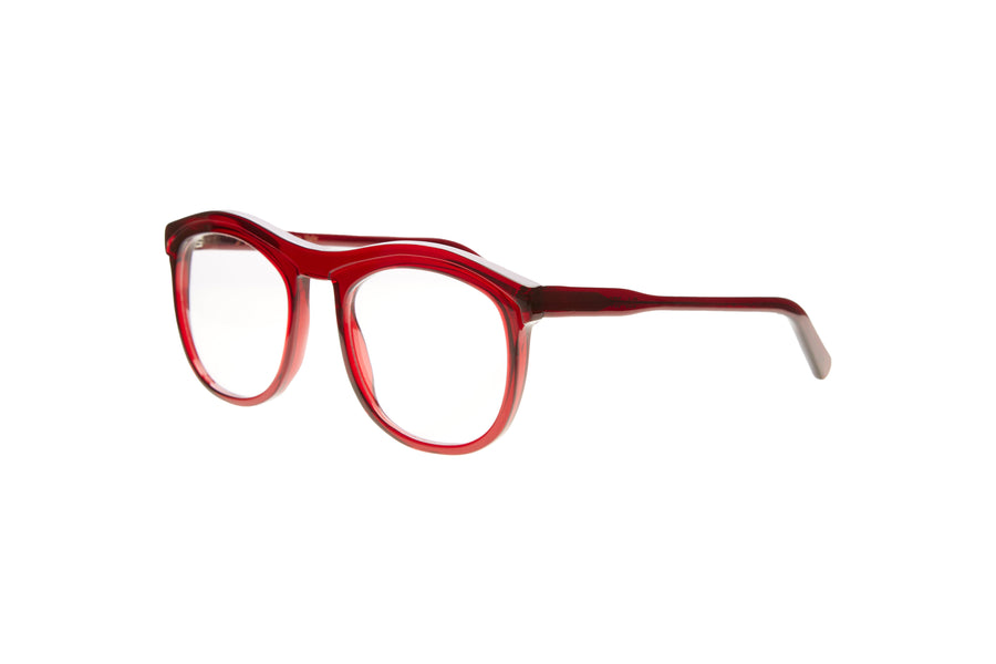 Wink & Nod Venice Sun Readers in Transparent Red — handcrafted Italian acetate frame, photo 3 of 4