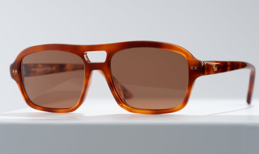 Wink & Nod Milano sunglasses in Cognac — handcrafted Italian acetate frame, photo 1 of 8