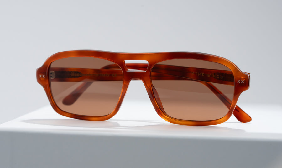 Wink & Nod Milano sunglasses in Cognac — handcrafted Italian acetate frame, photo 2 of 8