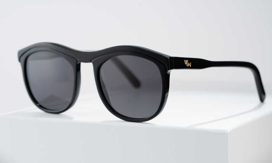 Wink & Nod Venice sunglasses in Classic Black (Noir) — handcrafted Italian acetate frame, photo 1 of 11