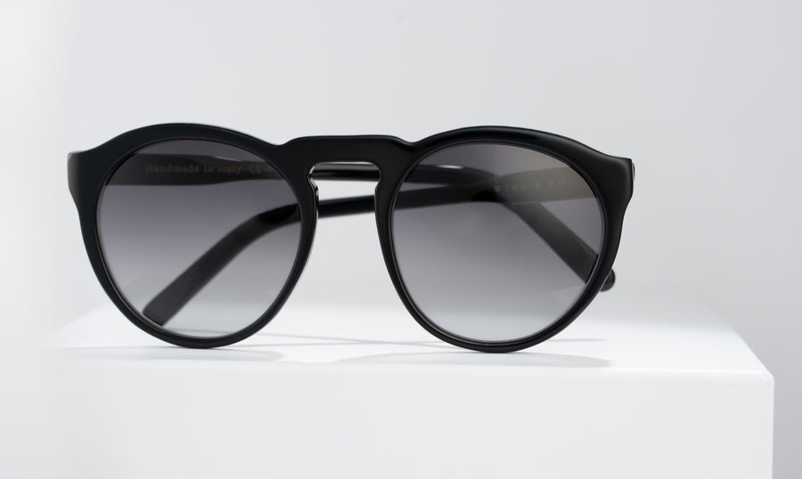 Wink & Nod Roma sunglasses in Classic Black — handcrafted Italian acetate frame, photo 2 of 3