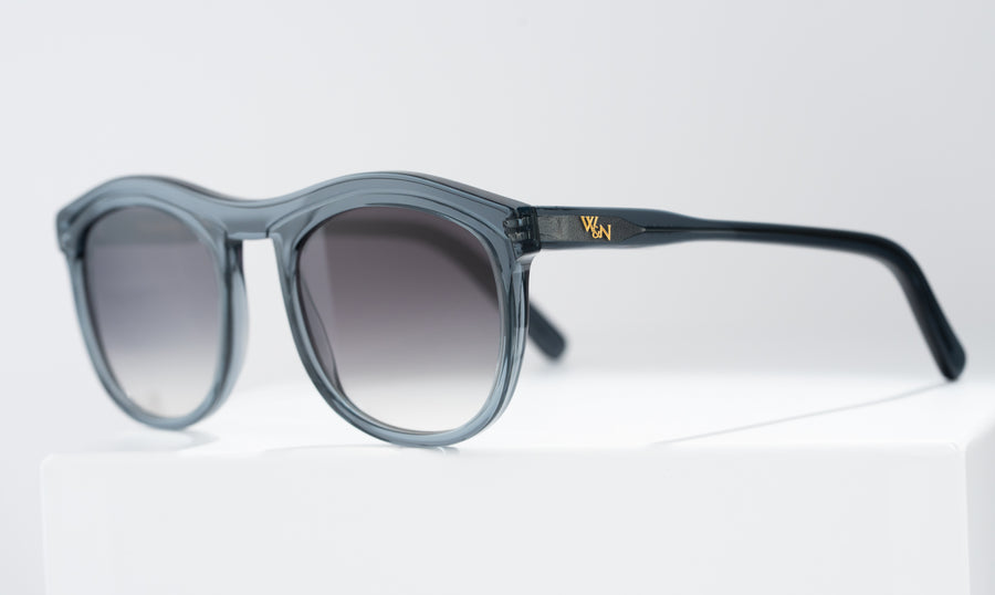 Wink & Nod Venice sunglasses in Crystalline Ice (Azzurro) — handcrafted Italian acetate frame, photo 1 of 6