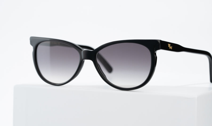 Wink & Nod Valentina sunglasses in Classic Black — handcrafted Italian acetate frame, photo 2 of 3