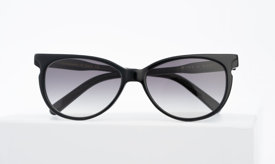 Wink & Nod Valentina sunglasses in Classic Black — handcrafted Italian acetate frame, photo 1 of 3