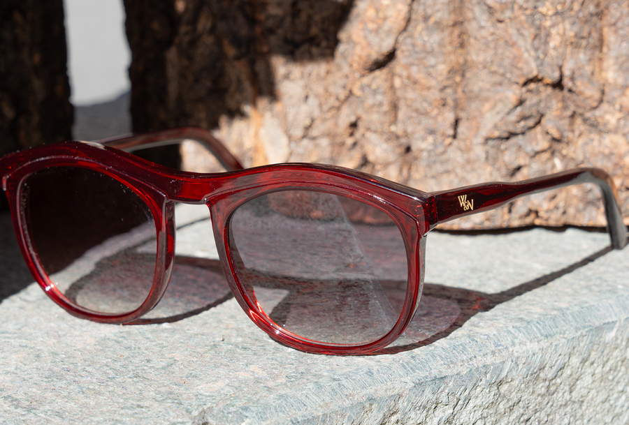 Wink & Nod Venice sunglasses in Transparent Red (Rosso) — handcrafted Italian acetate frame, photo 13 of 13