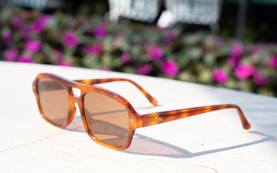 Wink & Nod Milano sunglasses in Cognac — handcrafted Italian acetate frame, photo 5 of 8