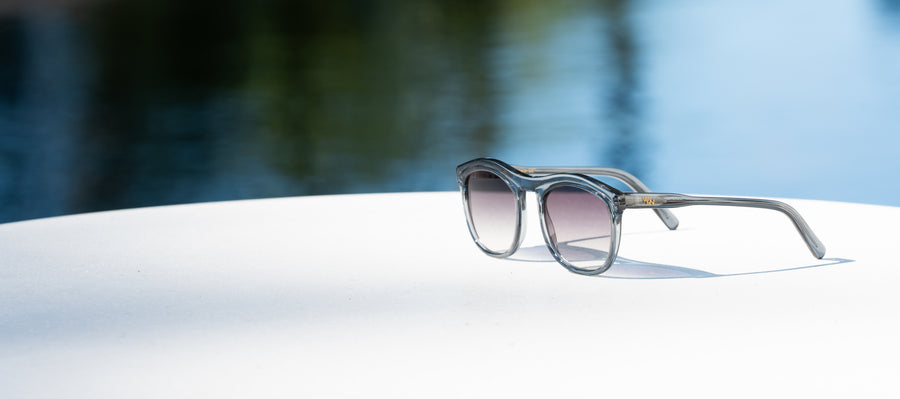 Wink & Nod Venice sunglasses in Crystalline Ice (Azzurro) — handcrafted Italian acetate frame, photo 3 of 6