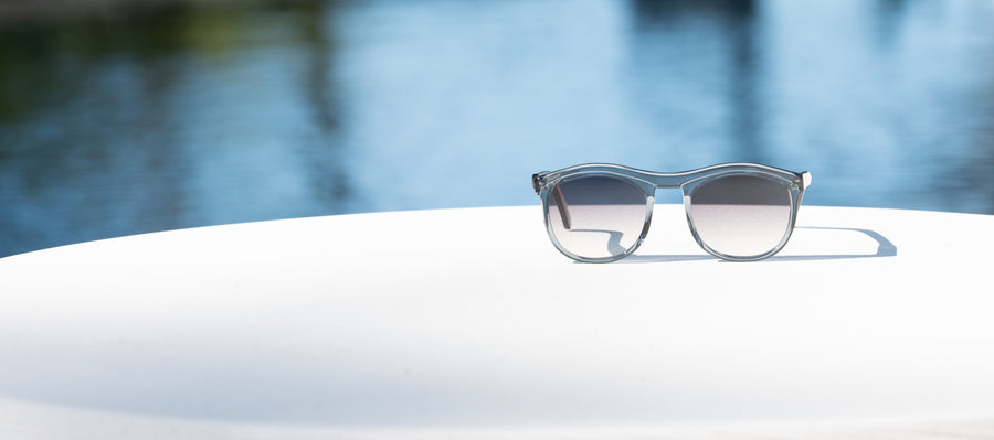 Wink & Nod Venice sunglasses in Crystalline Ice (Azzurro) — handcrafted Italian acetate frame, photo 4 of 6