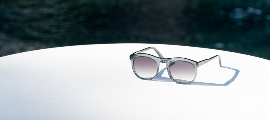Wink & Nod Venice sunglasses in Crystalline Ice (Azzurro) — handcrafted Italian acetate frame, photo 5 of 6