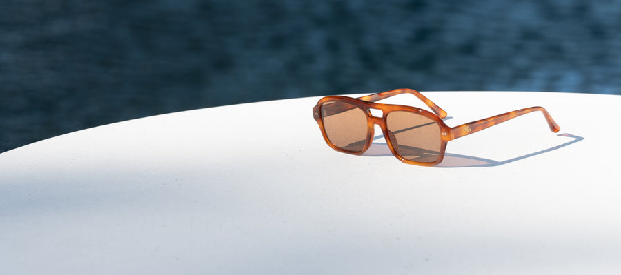 Wink & Nod Milano sunglasses in Cognac — handcrafted Italian acetate frame, photo 6 of 8