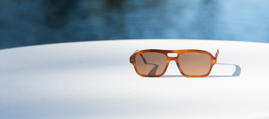 Wink & Nod Milano sunglasses in Cognac — handcrafted Italian acetate frame, photo 7 of 8